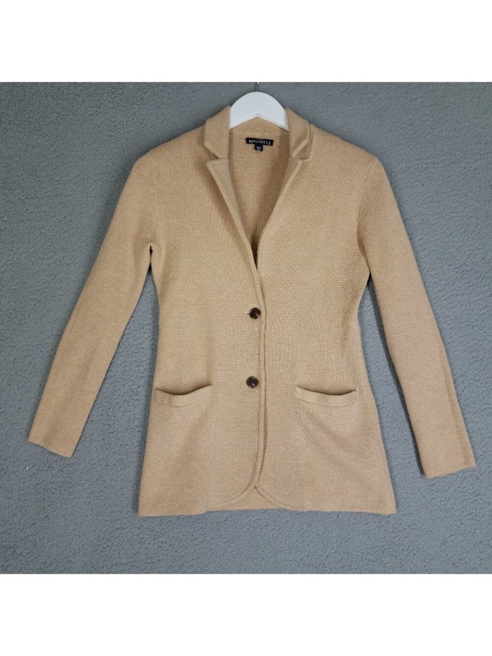 J. Crew Mercantile Sweater Blazer Women's XXS School Boy Career Office Knit Tan